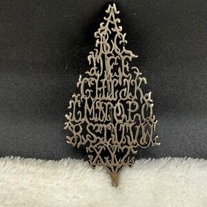Vintage Shelburne Museum Brooch Sterling Silver C&C Alphabet Tree Brooch Gothic‎